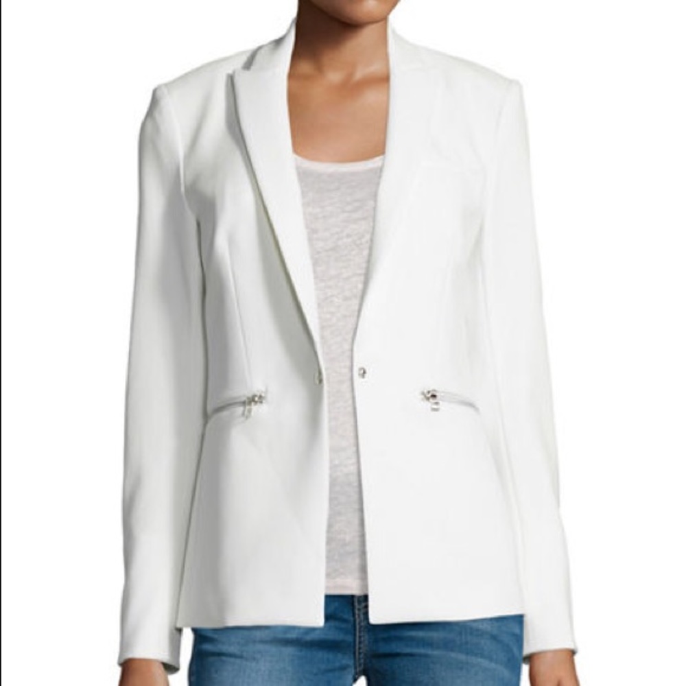 NWT Veronica Beard White Scuba Jacket Size 2